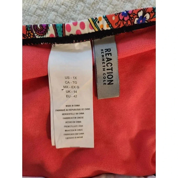 NWT Kenneth Cole Paisley Tummy Control Swim Shorts 1X - Picture 10 of 12